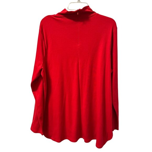 Chicos Red Mock Neck Long Sleeve Knit Tunic Top Size XL 100% Shirt. NWT - Picture 12 of 12